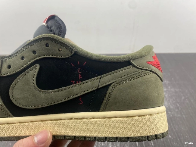 Bmlin 1 TRAVIS OG SP LOW JORDAN AIR SCOTT 'BLACK X OLIVE' DM7866-002 0716